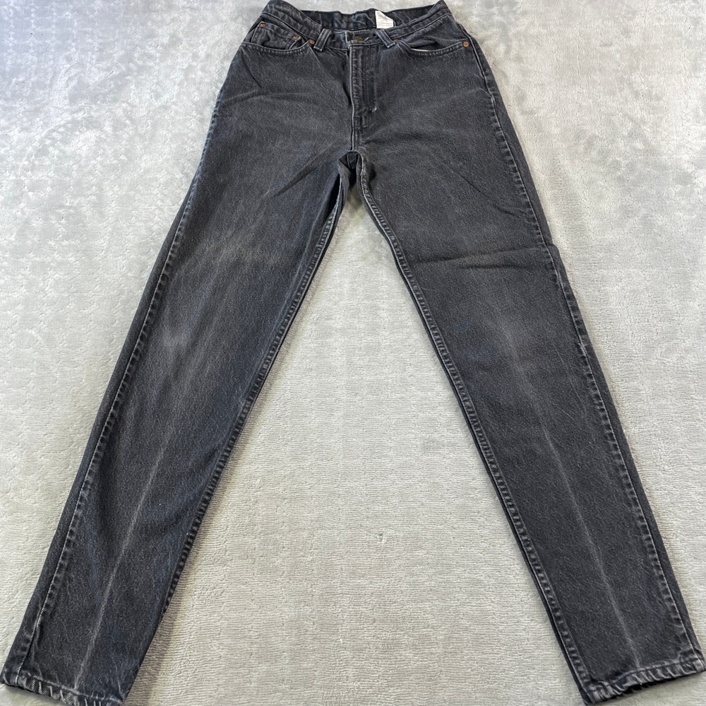 Vintage Levis 512 Jeans Slim Fit Tapered Leg Womens 24x31 Black USA 1994 Grunge
